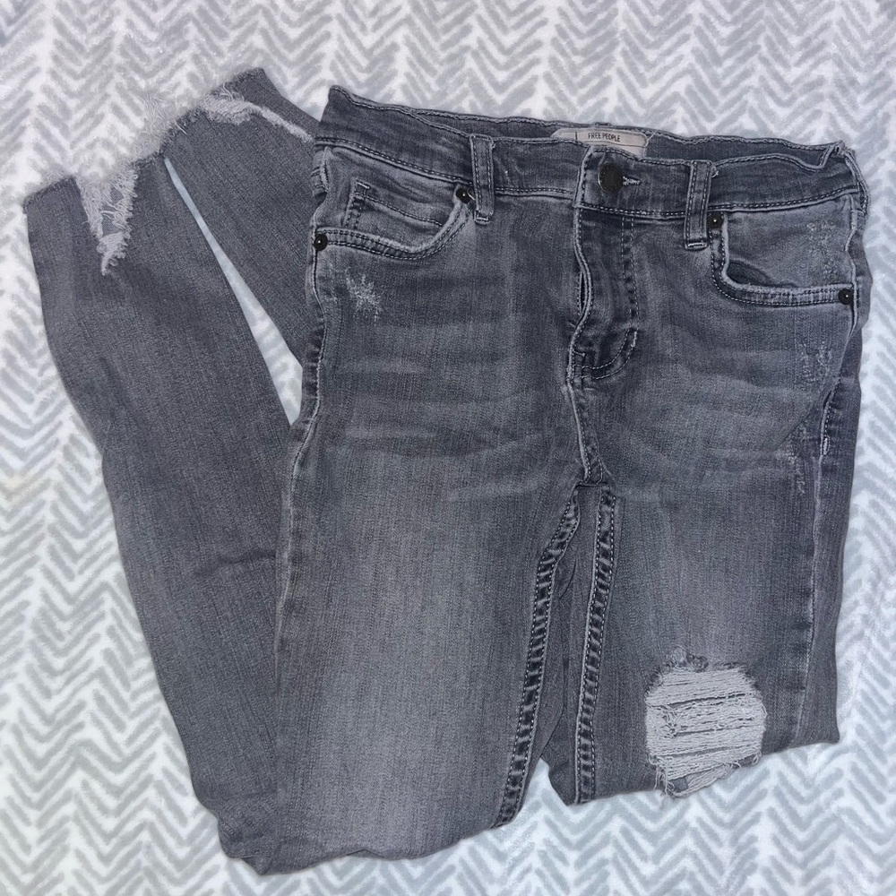 Free People Grey Skinny Jeans
